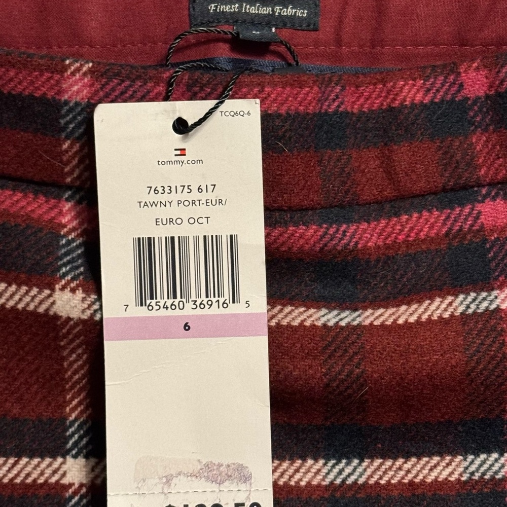 Tommy Hilfiger Red and Black Plaid Pencil Skirt - Picture 2 of 2